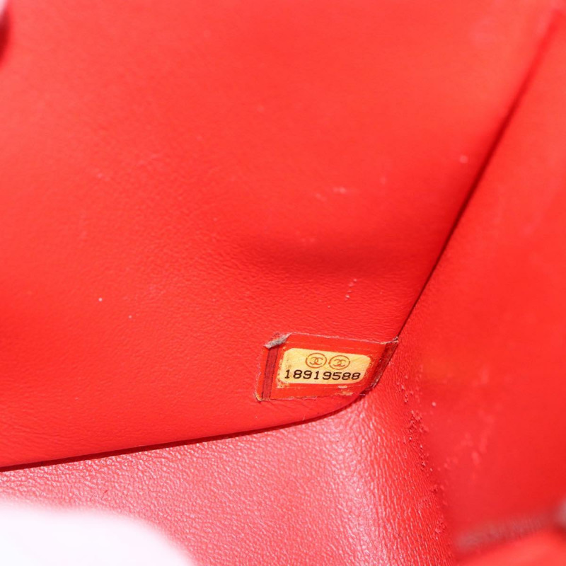 【日本直送】香奈兒鏈條單背包 漆皮 橘色 銀色 CC 標誌 Auth 157394V-10