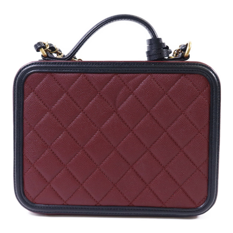CHANEL 牛皮皮革Vanity Case金扣手挽肩背兩用袋-1