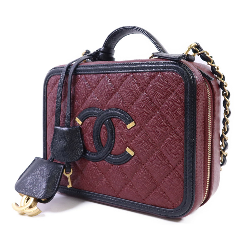 CHANEL 牛皮皮革Vanity Case金扣手挽肩背兩用袋-2