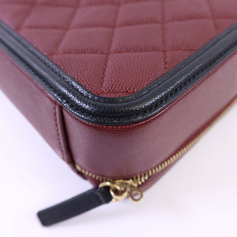 CHANEL 牛皮皮革Vanity Case金扣手挽肩背兩用袋-15