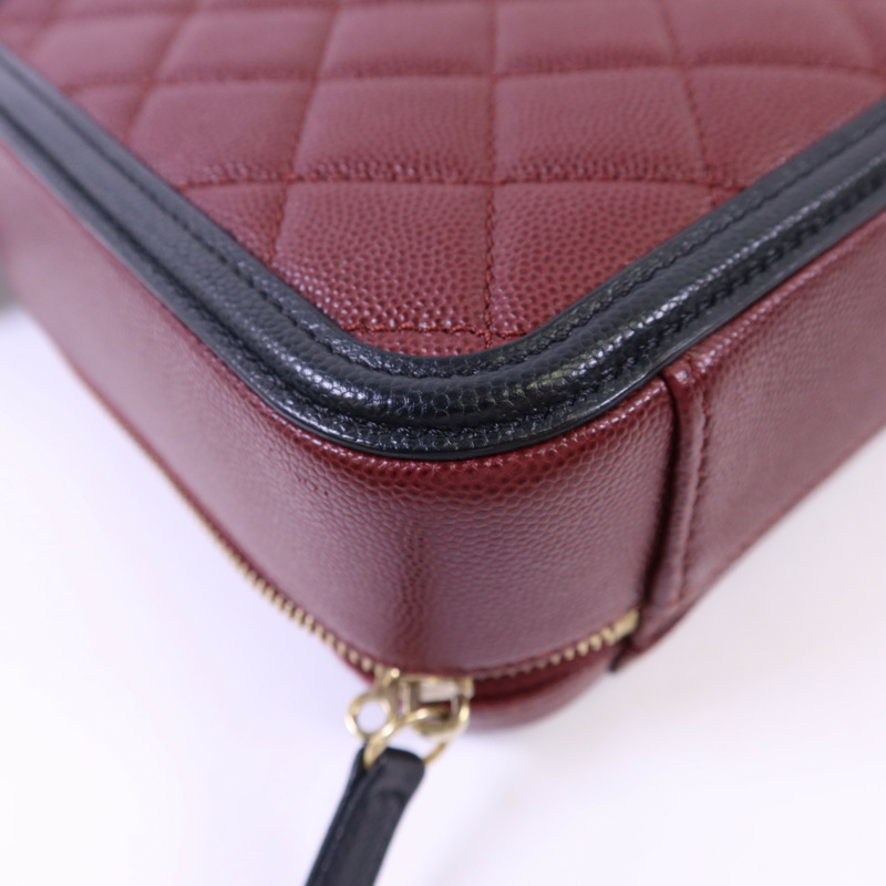 CHANEL 牛皮皮革Vanity Case金扣手挽肩背兩用袋-16