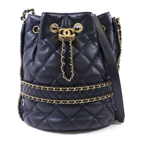 CHANEL 羊皮皮革Bucket Bag金扣肩背袋