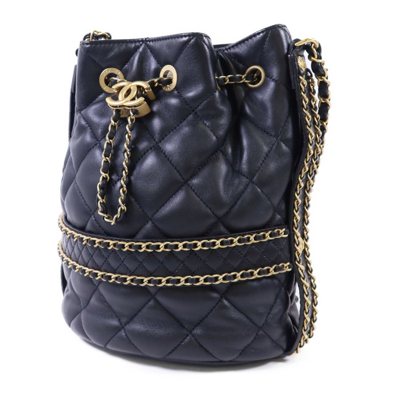 CHANEL 羊皮皮革Bucket Bag金扣肩背袋-2