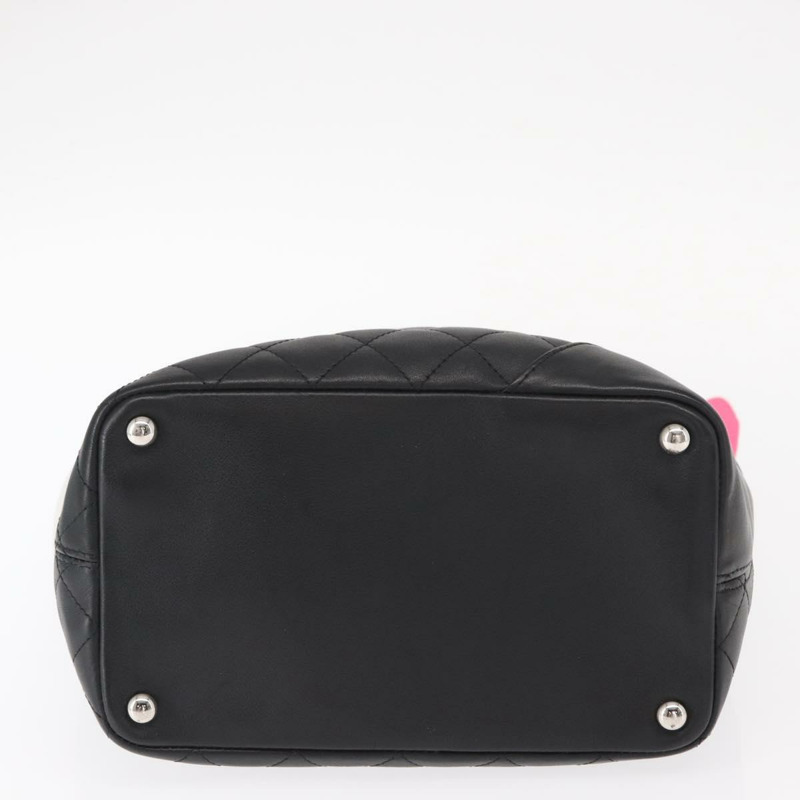 【日本直送】香奈兒 Cambon 系列黑色銀色雙C標誌手提包，正品編號 158676SAM-5