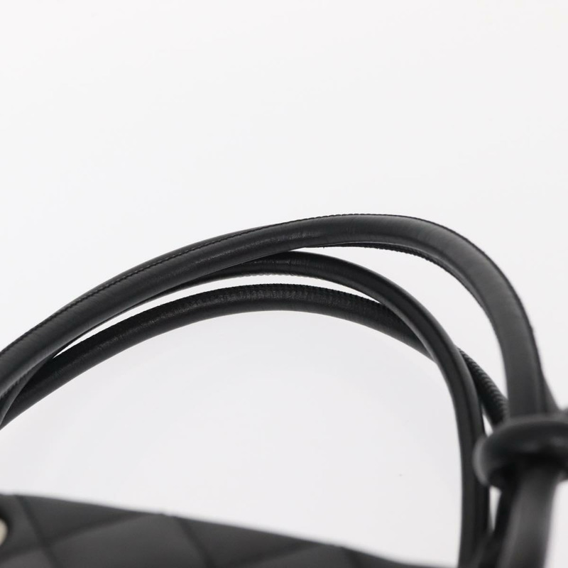 【日本直送】香奈兒 Cambon 系列黑色銀色雙C標誌手提包，正品編號 158676SAM-13