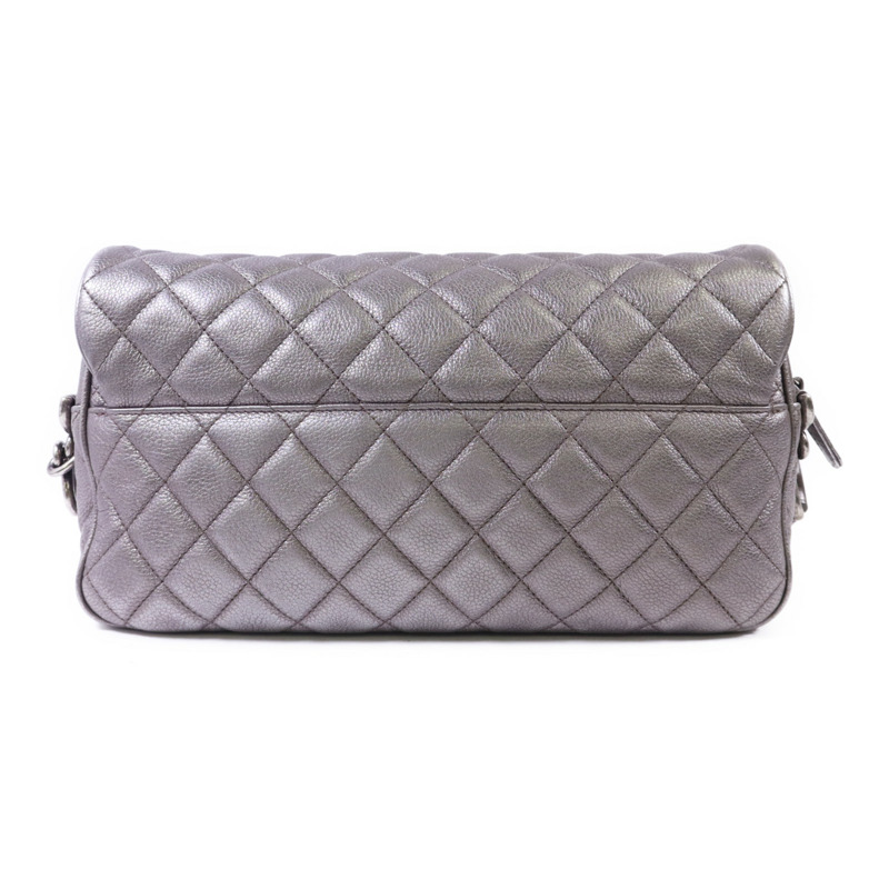 CHANEL 牛皮皮革Chain Shoulder銀扣鏈帶肩背袋-1