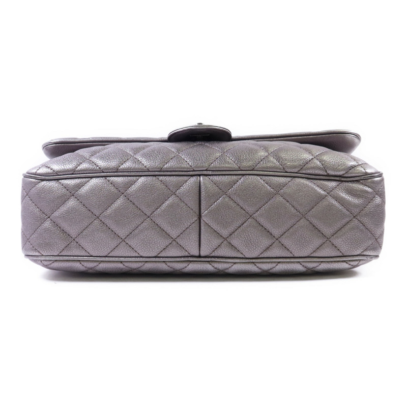 CHANEL 牛皮皮革Chain Shoulder銀扣鏈帶肩背袋-3