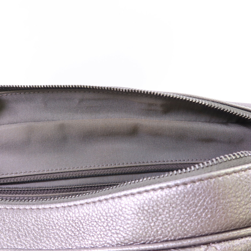 CHANEL 牛皮皮革Chain Shoulder銀扣鏈帶肩背袋-19