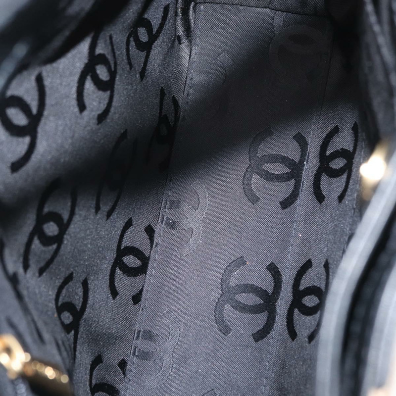 【日本直送】香奈兒 (CHANEL) 野性縫線托特包，羊皮材質，黑色，金色雙C標誌，正品編號 158675SAV-8