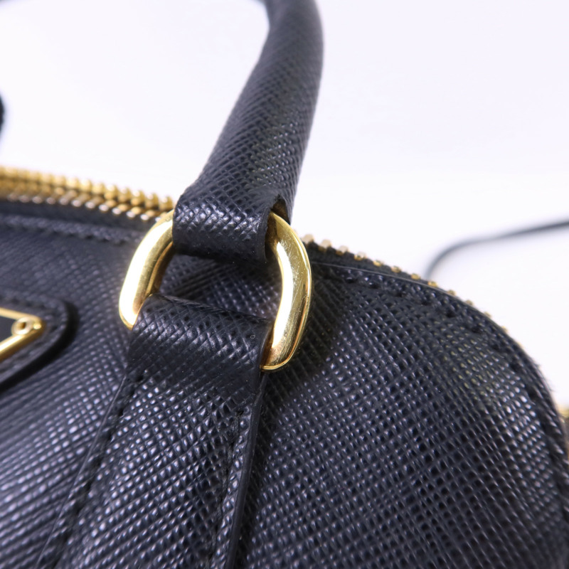 PRADA Saffiano皮革2 Way Shoulder金扣手挽肩背兩用袋-9