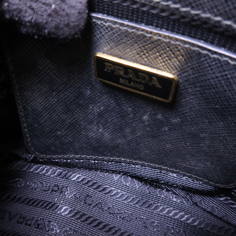 PRADA Saffiano皮革2 Way Shoulder金扣手挽肩背兩用袋-18
