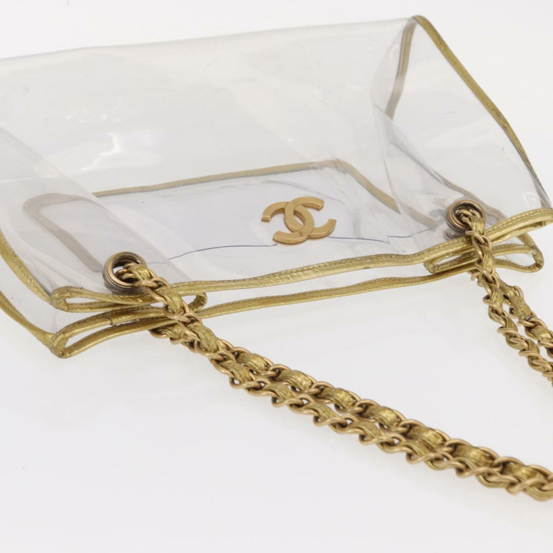 【日本直送】香奈兒鏈條手提包，透明乙烯基材質，CC標誌，正品編號157398V-5