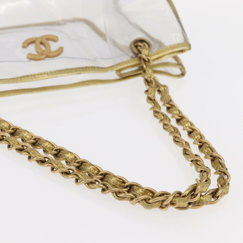 【日本直送】香奈兒鏈條手提包，透明乙烯基材質，CC標誌，正品編號157398V-6