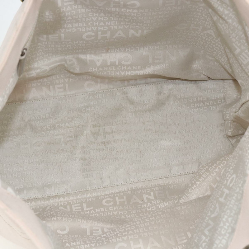 【日本直送】香奈兒帆布托特包 粉紅色 銀色 CC 標誌 Auth 157397V-9