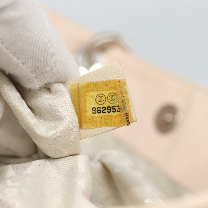 【日本直送】香奈兒帆布托特包 粉紅色 銀色 CC 標誌 Auth 157397V-10