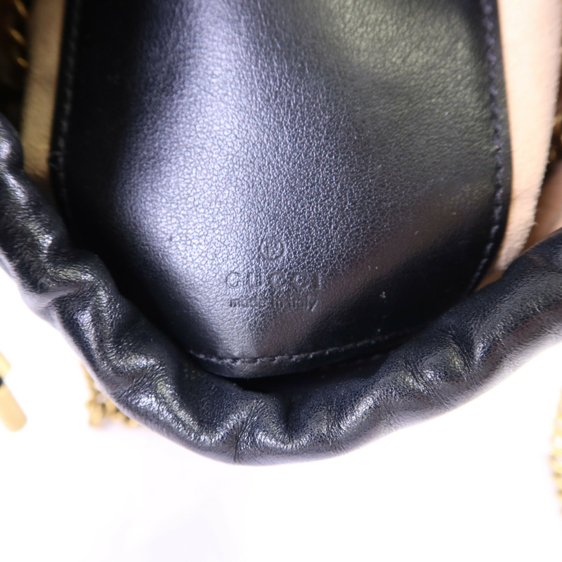 GUCCI 皮革GG Marmont Bucket金扣鏈帶肩背袋-6