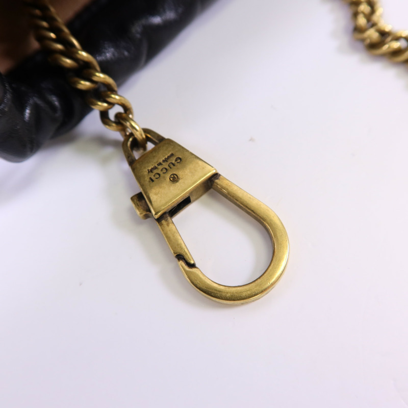 GUCCI 皮革GG Marmont Bucket金扣鏈帶肩背袋-8