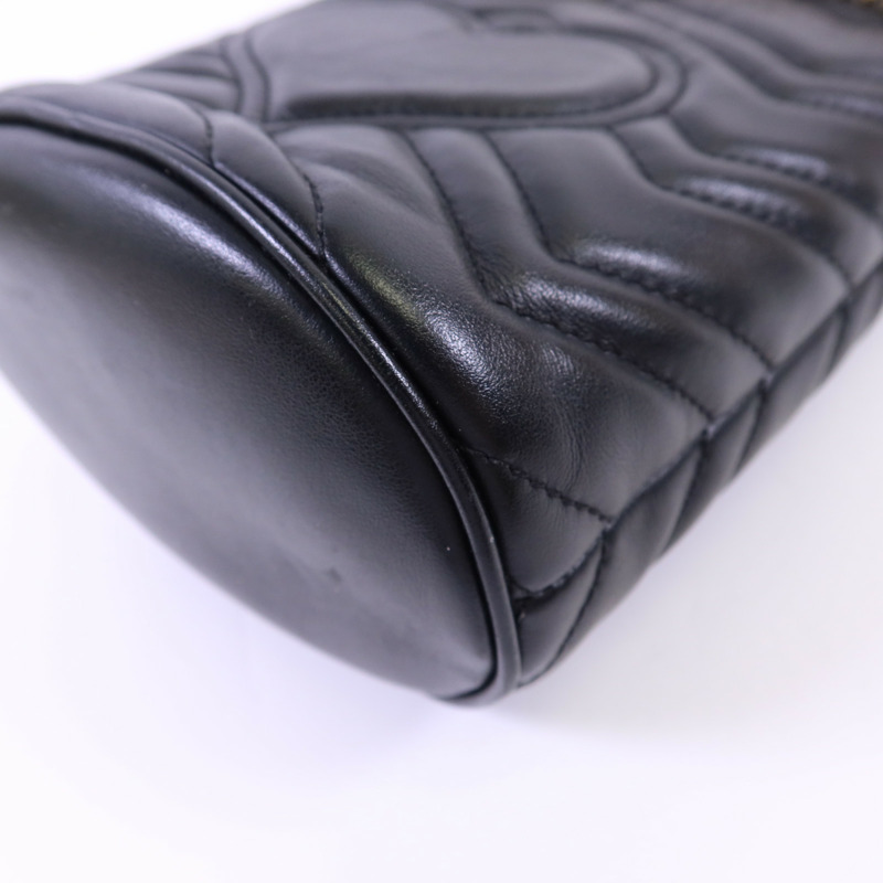 GUCCI 皮革GG Marmont Bucket金扣鏈帶肩背袋-12