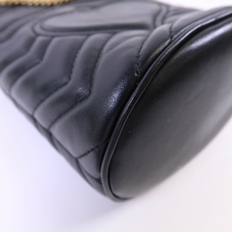 GUCCI 皮革GG Marmont Bucket金扣鏈帶肩背袋-13