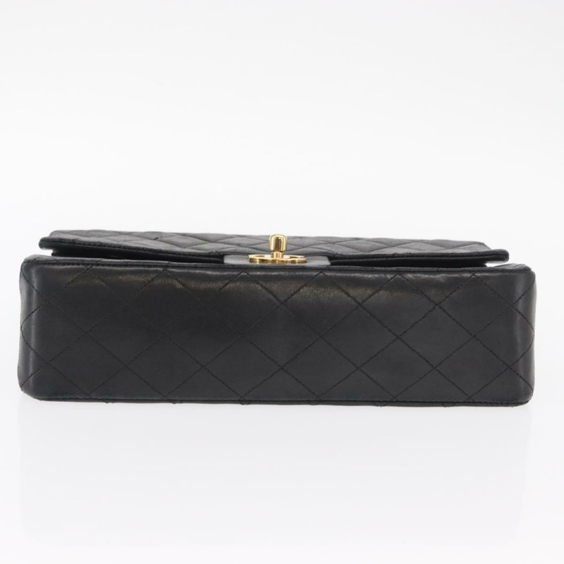 【日本直送】香奈兒 Matelasse 25 鏈條肩背包，羊皮材質，黑色，金色雙C標誌，正品編號 158907SAM-4