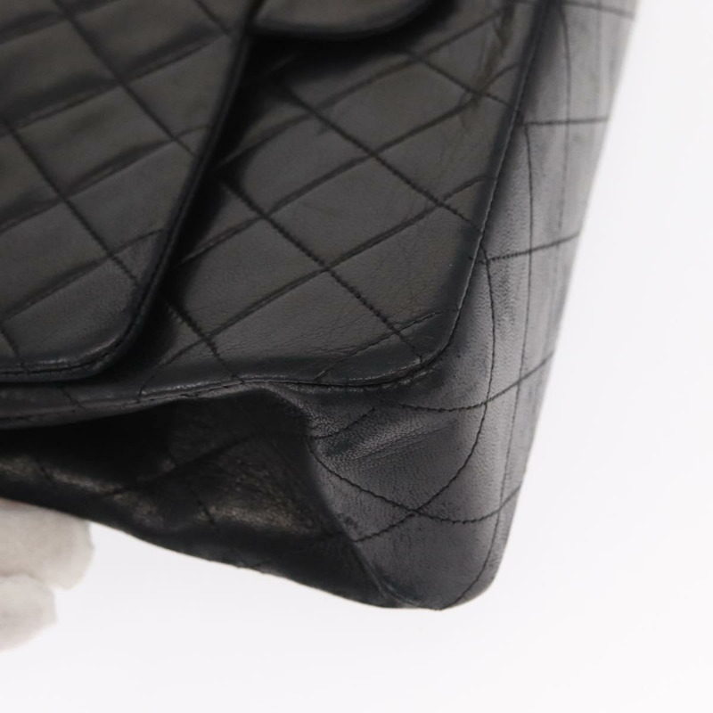 【日本直送】香奈兒 Matelasse 25 鏈條肩背包，羊皮材質，黑色，金色雙C標誌，正品編號 158907SAM-14