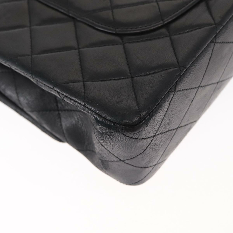 【日本直送】香奈兒 Matelasse 25 鏈條肩背包，羊皮材質，黑色，金色雙C標誌，正品編號 158907SAM-15