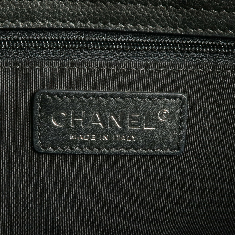 CHANEL 牛皮皮革Chain Shoulder銀扣鏈帶肩背袋-5