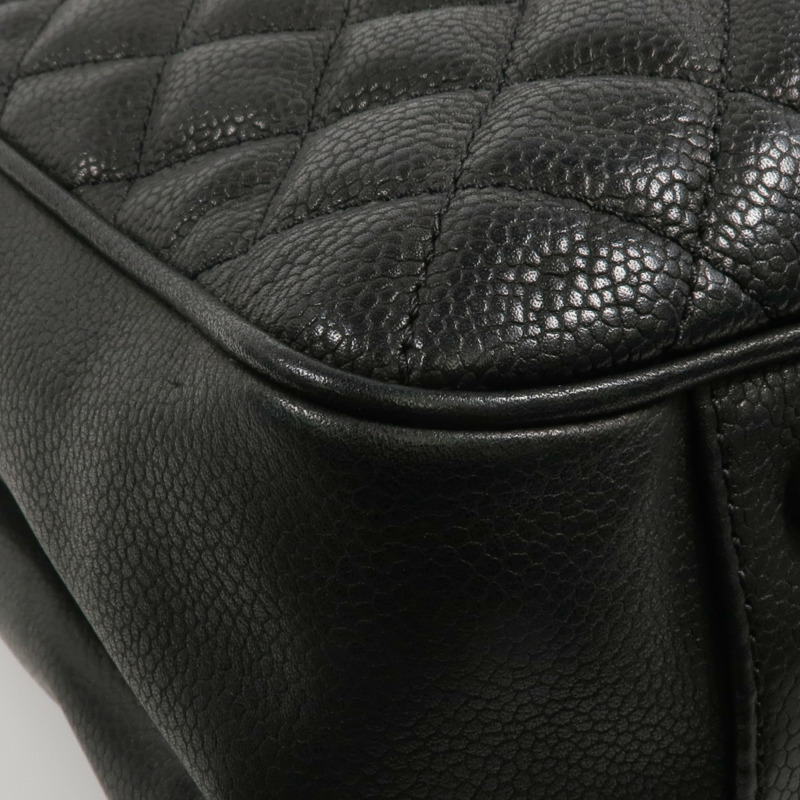 CHANEL 牛皮皮革Chain Shoulder銀扣鏈帶肩背袋-12