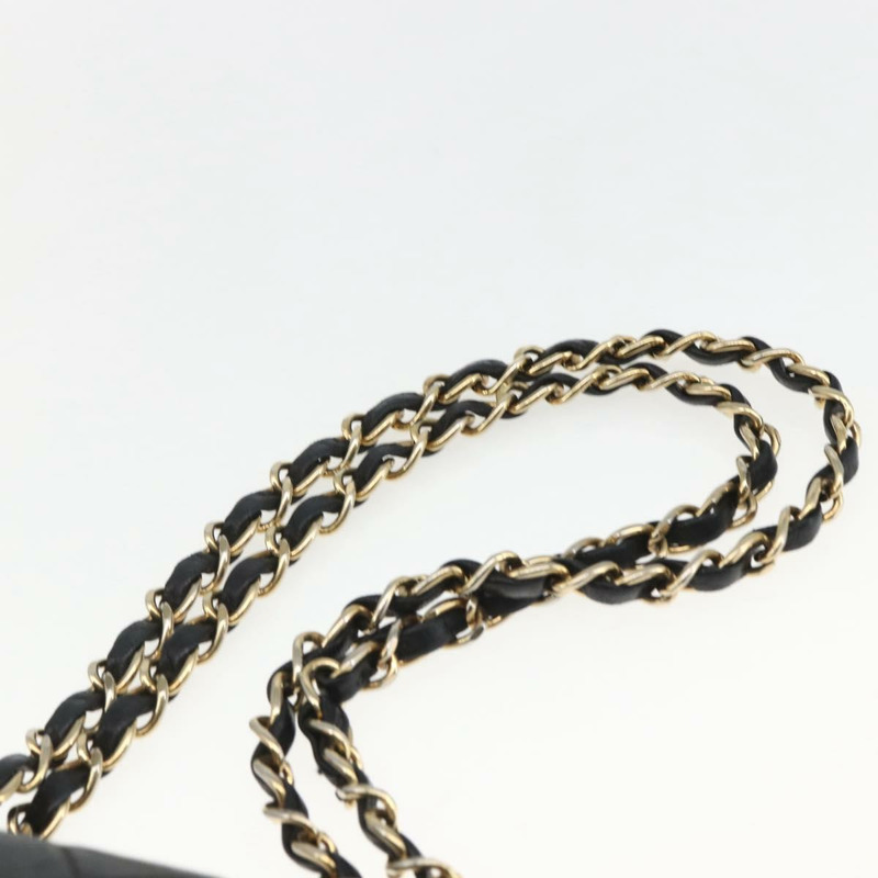 【日本直送】香奈兒 Matelasse 23 鏈條肩背包，羊皮材質，黑色，金色雙C標誌，正品編號 158007SAV-7