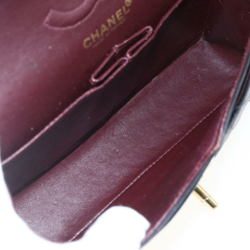 【日本直送】香奈兒 Matelasse 23 鏈條肩背包，羊皮材質，黑色，金色雙C標誌，正品編號 158007SAV-9