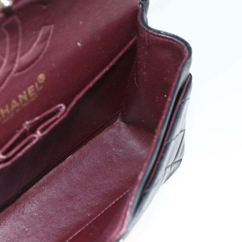 【日本直送】香奈兒 Matelasse 23 鏈條肩背包，羊皮材質，黑色，金色雙C標誌，正品編號 158007SAV-18