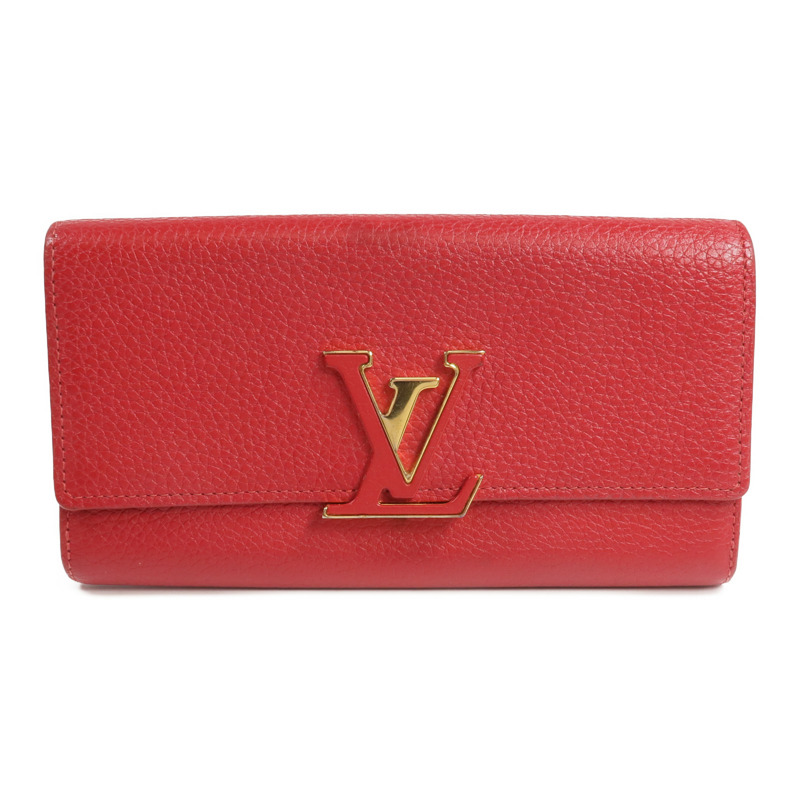 LOUIS VUITTON 牛皮皮革Portefeuille Capucines金扣長錢包-0