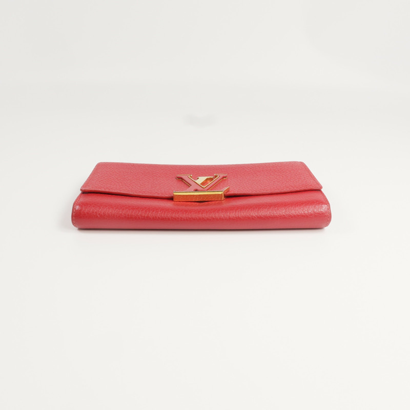 LOUIS VUITTON 牛皮皮革Portefeuille Capucines金扣長錢包-10