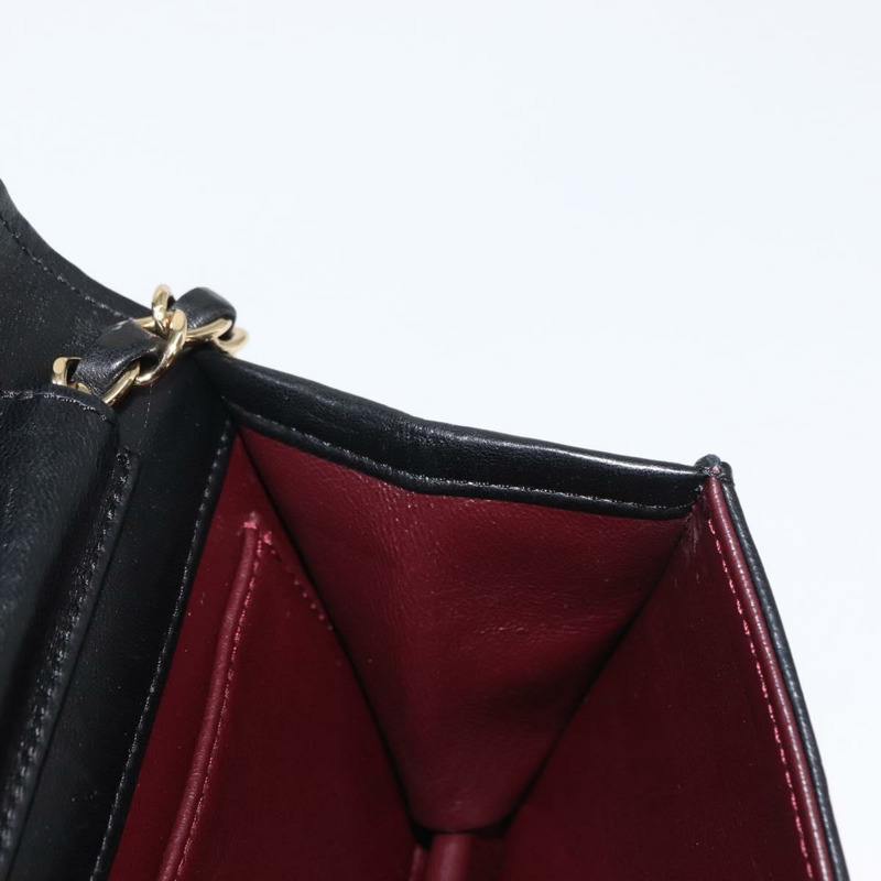 【日本直送】香奈兒 (CHANEL) 絎縫鏈條肩背包，羊皮材質，黑色，金色雙C標誌，正品編號 157999SAV-23