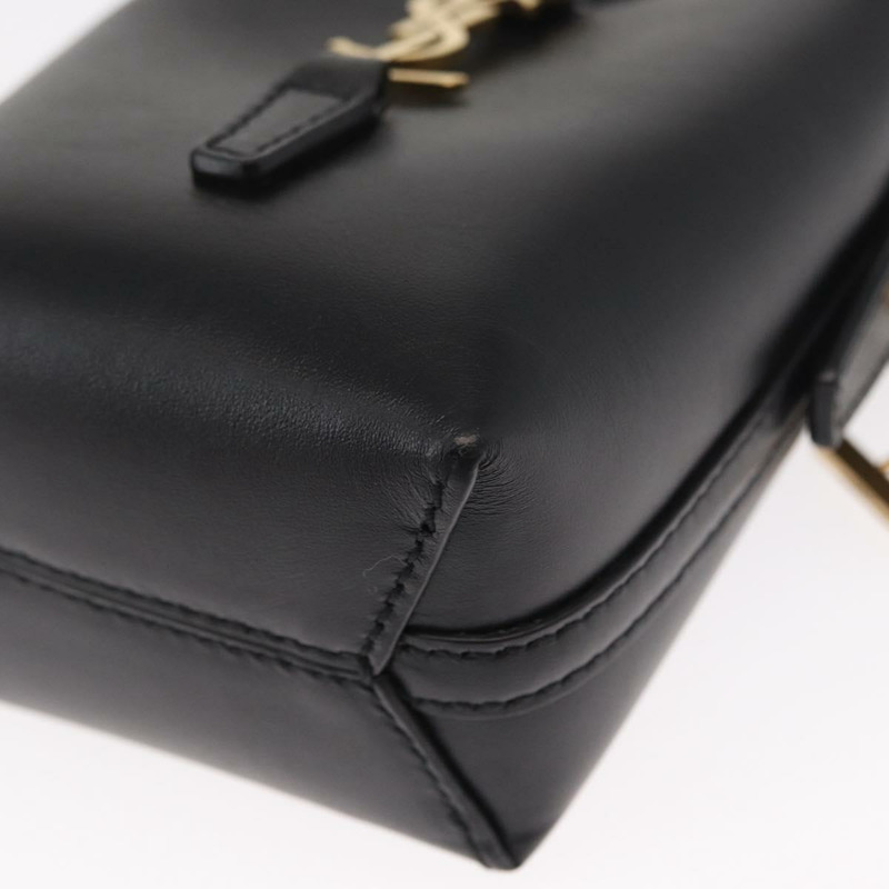 【日本直送】SAINT LAURENT 迷你手提包 皮革 黑色 金色 正品 154229SM-15