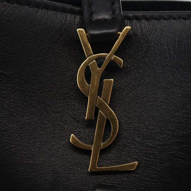 【日本直送】SAINT LAURENT 迷你手提包 皮革 黑色 金色 正品 154229SM-18
