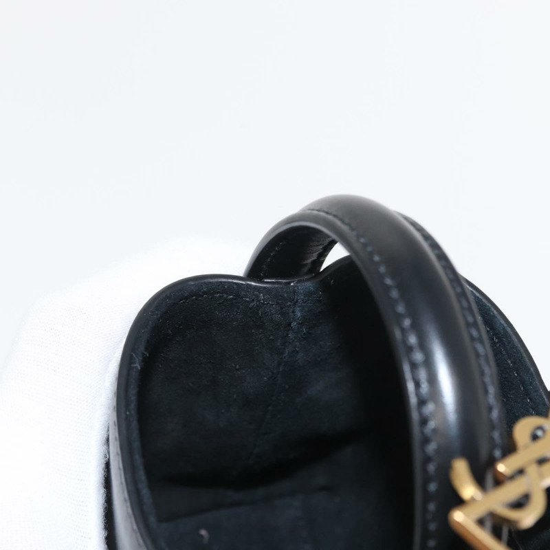 【日本直送】SAINT LAURENT 迷你手提包 皮革 黑色 金色 正品 154229SM-20