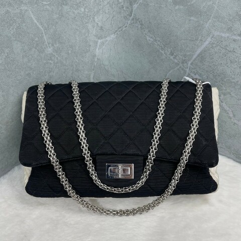 Chanel 黑白配色2.55 大號鏈條包 肩背包