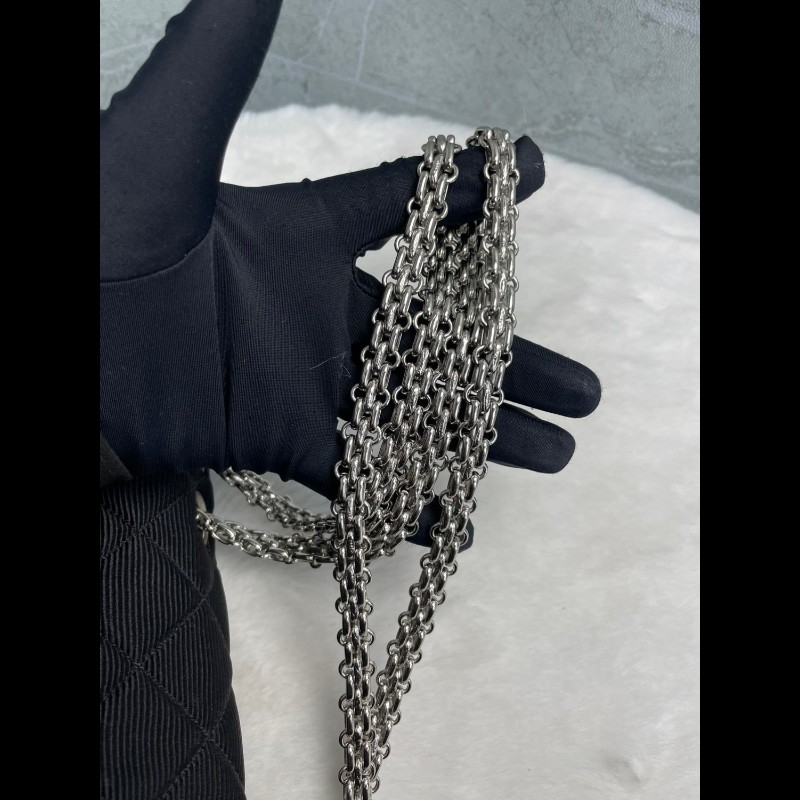 Chanel 黑白配色2.55 大號鏈條包 肩背包-8