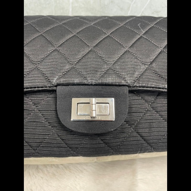 Chanel 黑白配色2.55 大號鏈條包 肩背包-13