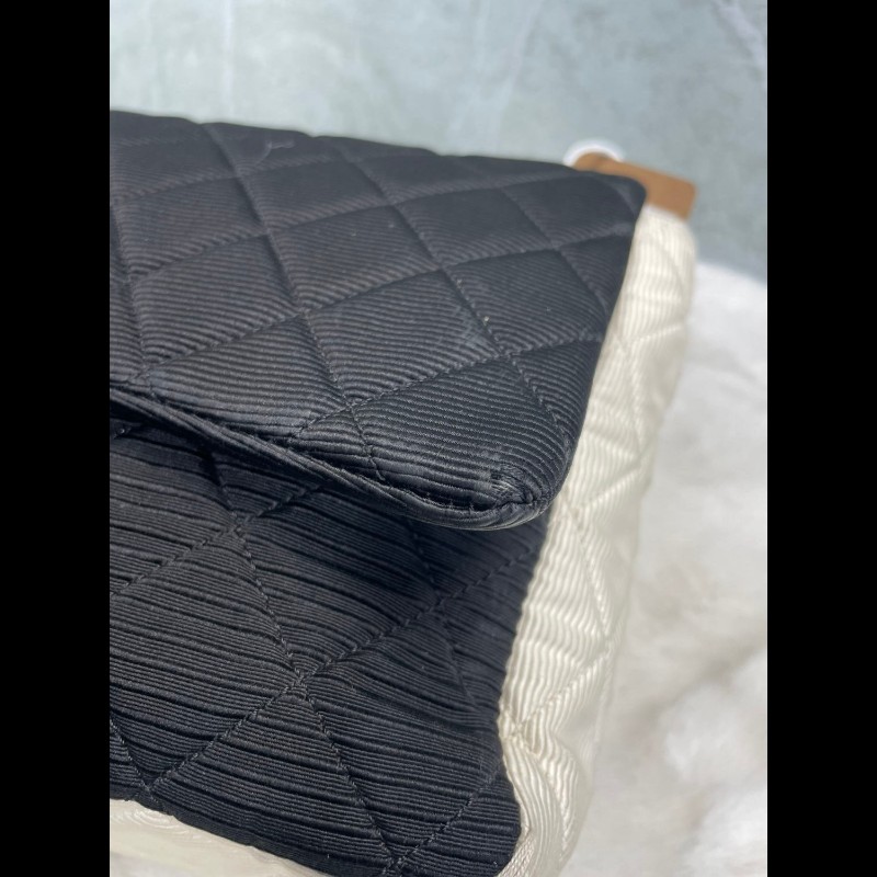 Chanel 黑白配色2.55 大號鏈條包 肩背包-15