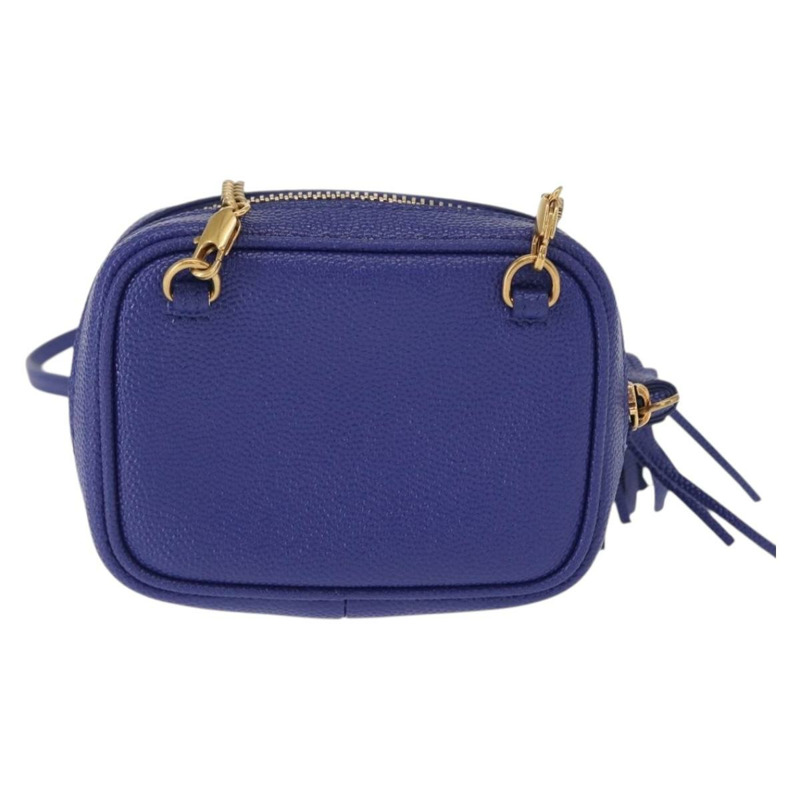 【日本直送】SAINT LAURENT 鏈條 Baby Lou 單肩包 皮革 藍色 金色 正品 158006SAM-1