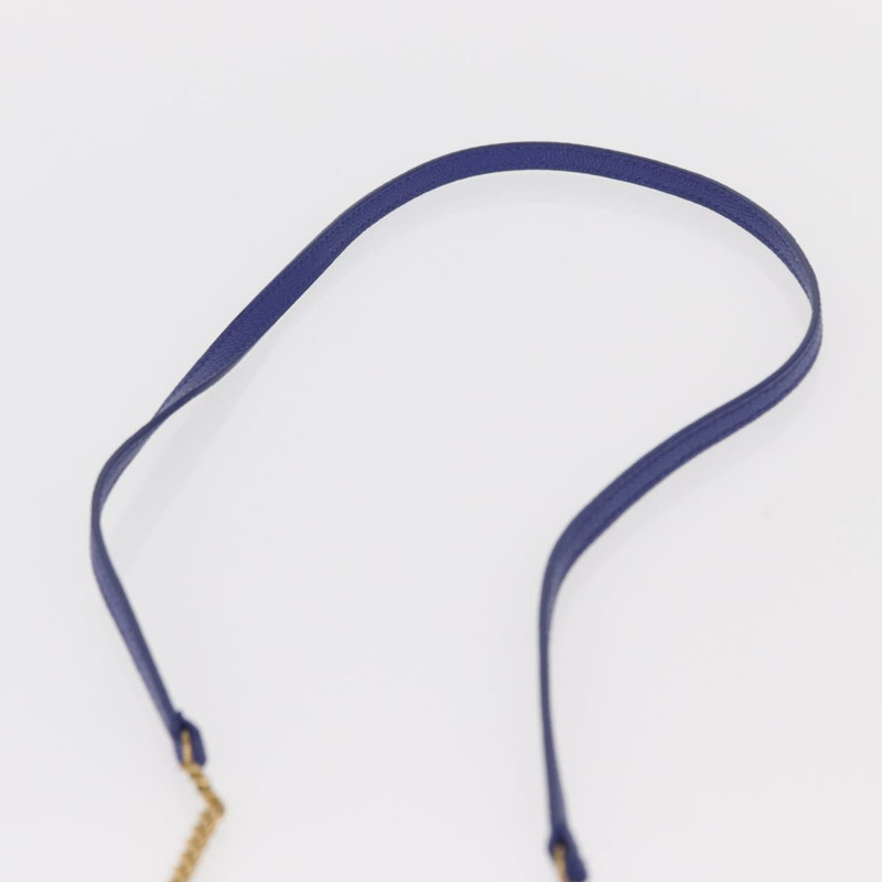 【日本直送】SAINT LAURENT 鏈條 Baby Lou 單肩包 皮革 藍色 金色 正品 158006SAM-7