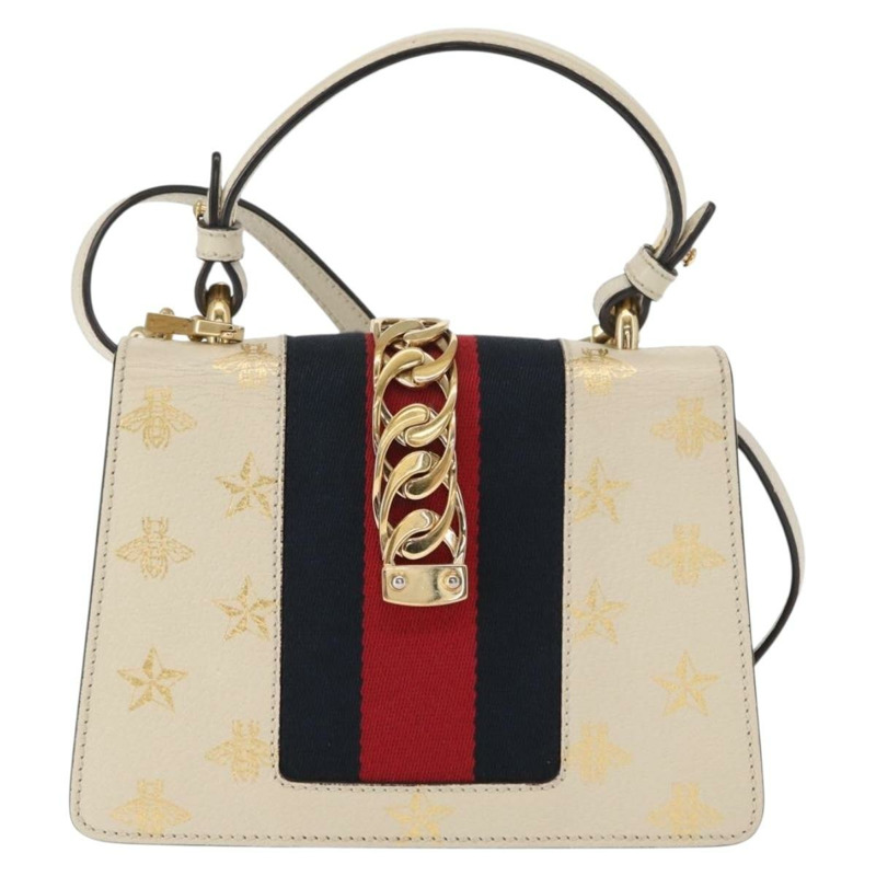 【日本直送】GUCCI Silvi Sherry Line 手提包 皮革 兩用 米色 金色 470270 正品 bs31644-1