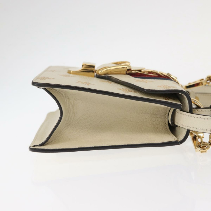 【日本直送】GUCCI Silvi Sherry Line 手提包 皮革 兩用 米色 金色 470270 正品 bs31644-2