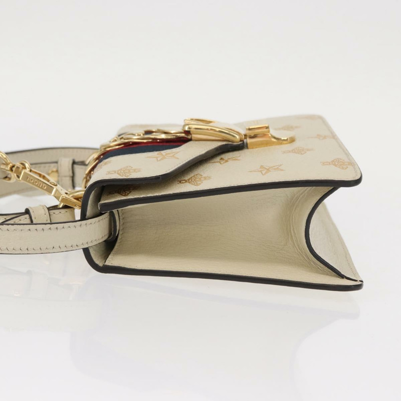 【日本直送】GUCCI Silvi Sherry Line 手提包 皮革 兩用 米色 金色 470270 正品 bs31644-3