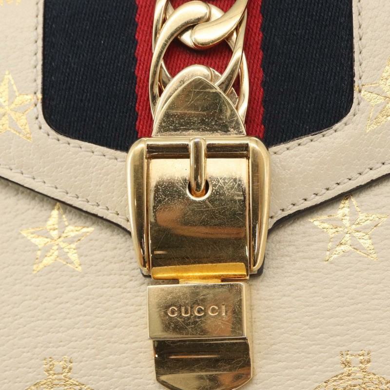 【日本直送】GUCCI Silvi Sherry Line 手提包 皮革 兩用 米色 金色 470270 正品 bs31644-19