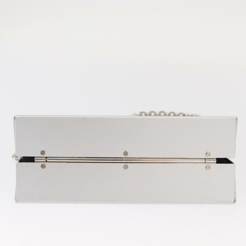 【日本直送】Salvatore Ferragamo Chain Gancini Bag Stainless Steel Silver Auth 156983V-4