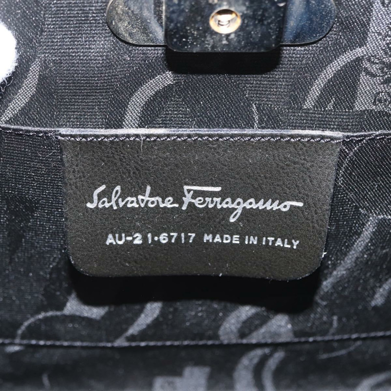 【日本直送】Salvatore Ferragamo Chain Gancini Bag Stainless Steel Silver Auth 156983V-10