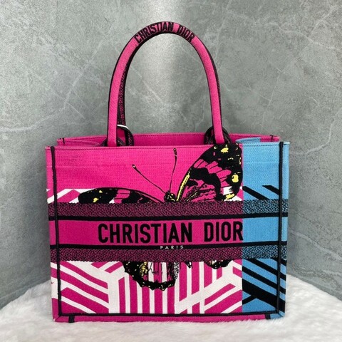 Dior book tote 桃紅色 蝴蝶🦋刺綉托特